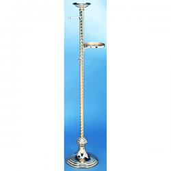  Thurible Aspersorium & Incense Boat Stand | Bronze Or Brass | 2 Shelves | 2 Hooks | Round Base 