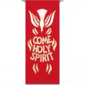  Red Tapestry - "Come Holy Spirit" Motif - Omega Fabric 