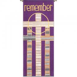  Purple Tapestry - \"Remember\"/Lent Motif - Omega Fabric 