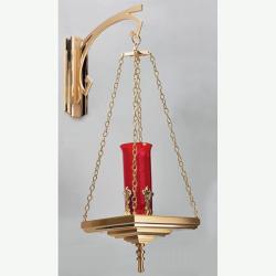  Combination Finish Bronze Hanging Sanctuary Lamp With Bracket: 4414 Style - 13.5\" Ht 