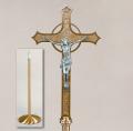 High Polish Finish Bronze Floor Processional Crucifix: 4445 Style - 87" Ht 