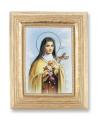  ST. THERESE GOLD STAMPED PRINT IN GOLD FRAME 