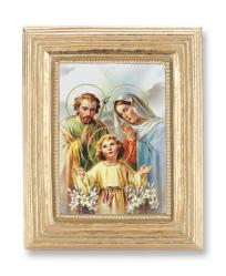  HOLY FAMILY GOLD STAMPED PRINT IN GOLD FRAME 