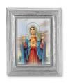  IMMACULATE HEART OF MARY GOLD STAMPED PRINT IN SILVER FRAME 