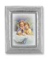  GUARDIAN ANGELS GOLD STAMPED PRINT IN SILVER FRAME 