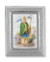  ST. PATRICK GOLD STAMPED PRINT IN SILVER FRAME 