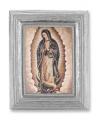  O.L. OF GUADALUPE GOLD STAMPED PRINT IN SILVER FRAME 