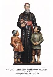  St. Louis/Luigi Versiglia w/Children Statue in Fiberglass, 52\"H 
