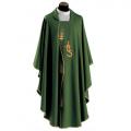  Wheat & JHS Chasuble/Dalmatic in Mixed Wool 