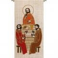  White Ambo/Lectern Cover - Emmaus Disciples Motif - Omega Fabric 