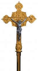  Processional Crucifix | 74” | Bronze Or Brass | Embellished Cross 