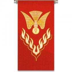  Red Ambo/Lectern Cover - Holy Spirit/Flames Motif - Omega Fabric 