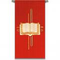  Red Ambo/Lectern Cover - Bible/Cross Motif - Omega Fabric 