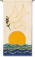  White Tapestry/Banner - Dove/Peace - 31 1/2" 