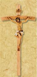  14\" Crucifix Oberammergau Style w/Wood Cross & Resin Corpus 