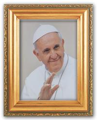  POPE FRANCIS ANTIQUE GOLD FRAME 