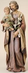  St. Joseph w/Child Statue in a Resin/Stone Mix, 36 3/4\"H 