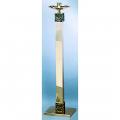  Paschal Candlestick | 48” | Brass Or Bronze | Square Column & Base | Modern 