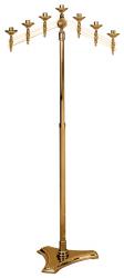  Floor Candelabra | 3 Lite | Bronze Or Brass | Adjustable Arm | Triangular Base 