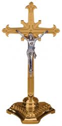  Altar Crucifix | 12\" | Brass Or Bronze | Budded Cross 