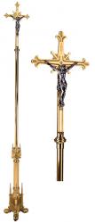  Processional Crucifix | 92\" | Bronze Or Brass | Budded Cross 