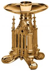  Altar Candlestick | 7\" | Brass Or Bronze | Footed Base 
