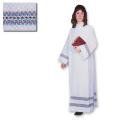 Women's Adult/Clergy Alb Polyester Linen Weave w/Lace Bands 