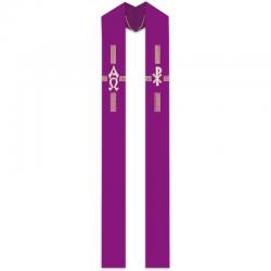  Purple Overlay Stole - Dupion Fabric 