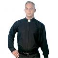  Black Long Sleeve Tab Collar Clergy Shirt 