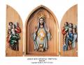 Jesus w/Apostles Triptych in Linden Wood, 60" x 40" x 12" 