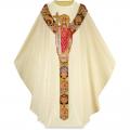  Beige Chasuble - Christ the King - Moire Fabric 