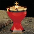  Red Enameled Chalice & Scale Paten 