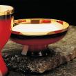  Red Enameled Chalice & Scale Paten 