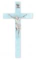  7" PEARLIZED BLUE CROSS WITH PEWTER CORPUS 