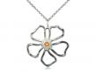  Five Petal Flower Neck Medal/Pendant w/Topaz Stone Only for November 