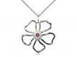  Five Petal Flower Neck Medal/Pendant w/Amethyst Stone Only for February 