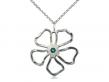  Five Petal Flower Neck Medal/Pendant w/Emerald Stone Only for May 