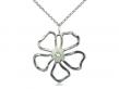 Five Petal Flower Neck Medal/Pendant w/Peridot Stone Only for August 