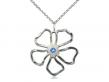  Five Petal Flower Neck Medal/Pendant w/Sapphire Stone Only for September 