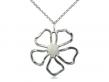  Five Petal Flower Neck Medal/Pendant Only w/Emerald Stone 