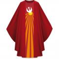  Red Gothic Chasuble - Holy Spirit Motif - Pius Fabric 
