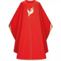  Red Gothic Chasuble - Holy Spirit - Dupion Fabric 