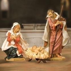  \"Holy Family With Manger\" Figures for Christmas Nativity 
