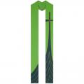  Green Overlay Stole - Dupion Fabric 