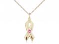  Cancer Awareness Neck Medal/Pendant w/Rose Stone Only for October 