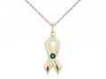  Cancer Awareness Neck Medal/Pendant w/Emerald Stone Only for May 