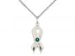  Cancer Awareness Neck Medal/Pendant w/Emerald Stone Only for May 