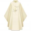  White Gothic Chasuble - Plain or Roll collar - Cantate Fabric 
