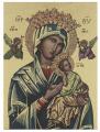  O.L. OF PERPETUAL HELP GOLD EMBOSSED PLAQUE 