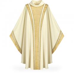  White Gothic Chasuble - Cantate Fabric 